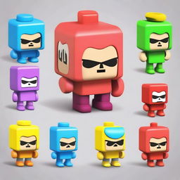 Create a detailed image of a blind box toy inspired by the Brawl Stars game