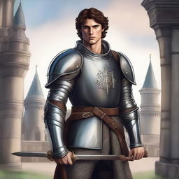 A detailed illustration of actor Jacob Elordi as a knight