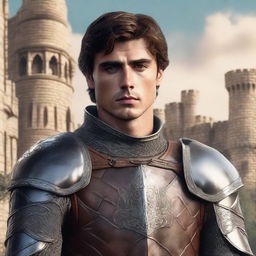 A detailed illustration of actor Jacob Elordi as a knight