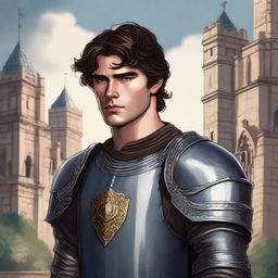 A detailed illustration of actor Jacob Elordi as a knight