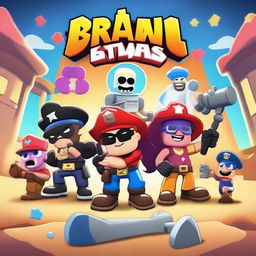 Create an image of a Brawl Stars movie poster titled 'Brawlywood'