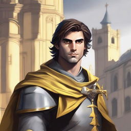 A non-realistic D&D painting style art of Jacob Elordi smiling with a raised eyebrow