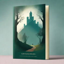 Create a captivating book cover featuring a mysterious forest with a hidden path leading to an ancient castle