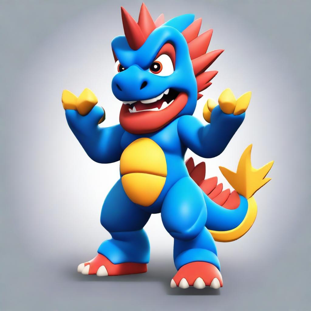 Create an image of a Brawl Stars character with a Godzilla-themed skin named 'Godzilla Anna'