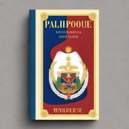 Create a book cover illustrating the three branches of the Philippine government: the Executive, the Legislative, and the Judiciary