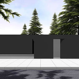 A modern home design for a 33ft x 48ft space, which includes a shop and a gate positioned on the front side. The architecture should have a contemporary feel with sleek lines and simplistic design features.