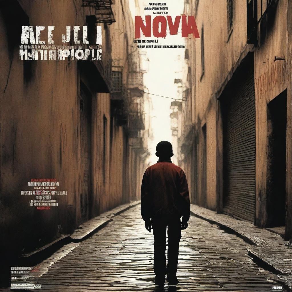 A movie poster featuring a teenage boy walking by an alley