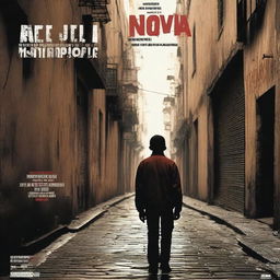 A movie poster featuring a teenage boy walking by an alley