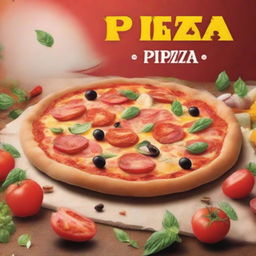 A vibrant and eye-catching poster for a pizza advertisement