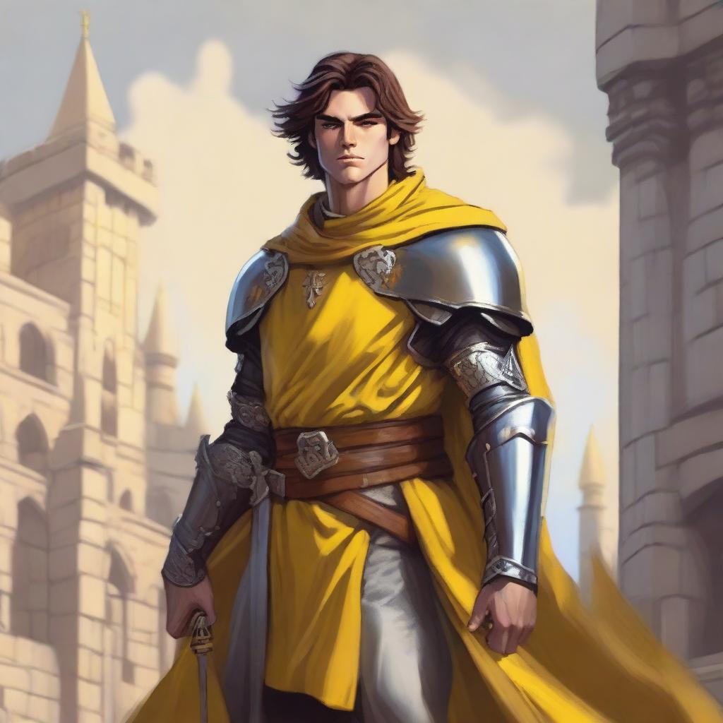 A non-realistic Dungeons & Dragons painting style art of Jacob Elordi smiling with a raised eyebrow