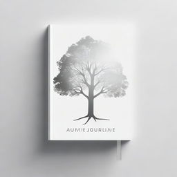 Book cover with a simple, silver foil outline of a tree or a path, symbolizing growth and progress