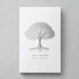 Book cover with a simple, silver foil outline of a tree or a path, symbolizing growth and progress