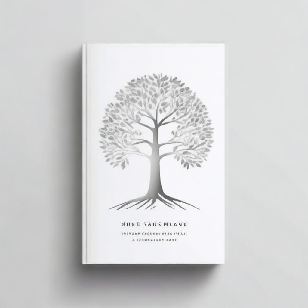 Book cover with a simple, silver foil outline of a tree or a path, symbolizing growth and progress