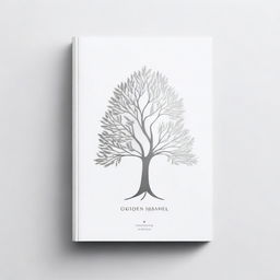 Book cover with a simple, silver foil outline of a tree or a path, symbolizing growth and progress