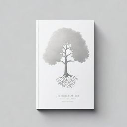 Book cover with a simple, silver foil outline of a tree or a path, symbolizing growth and progress