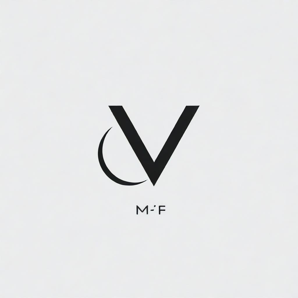 A sleek, modern, innovative logo with intertwining letters 'M' and 'F'. The design should exude creativity with a hint of minimalism.