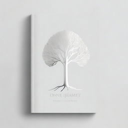 Book cover with a simple, silver foil outline of a tree or a path, symbolizing growth and progress