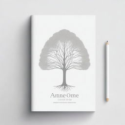 Book cover with a simple, silver foil outline of a tree or a path, symbolizing growth and progress