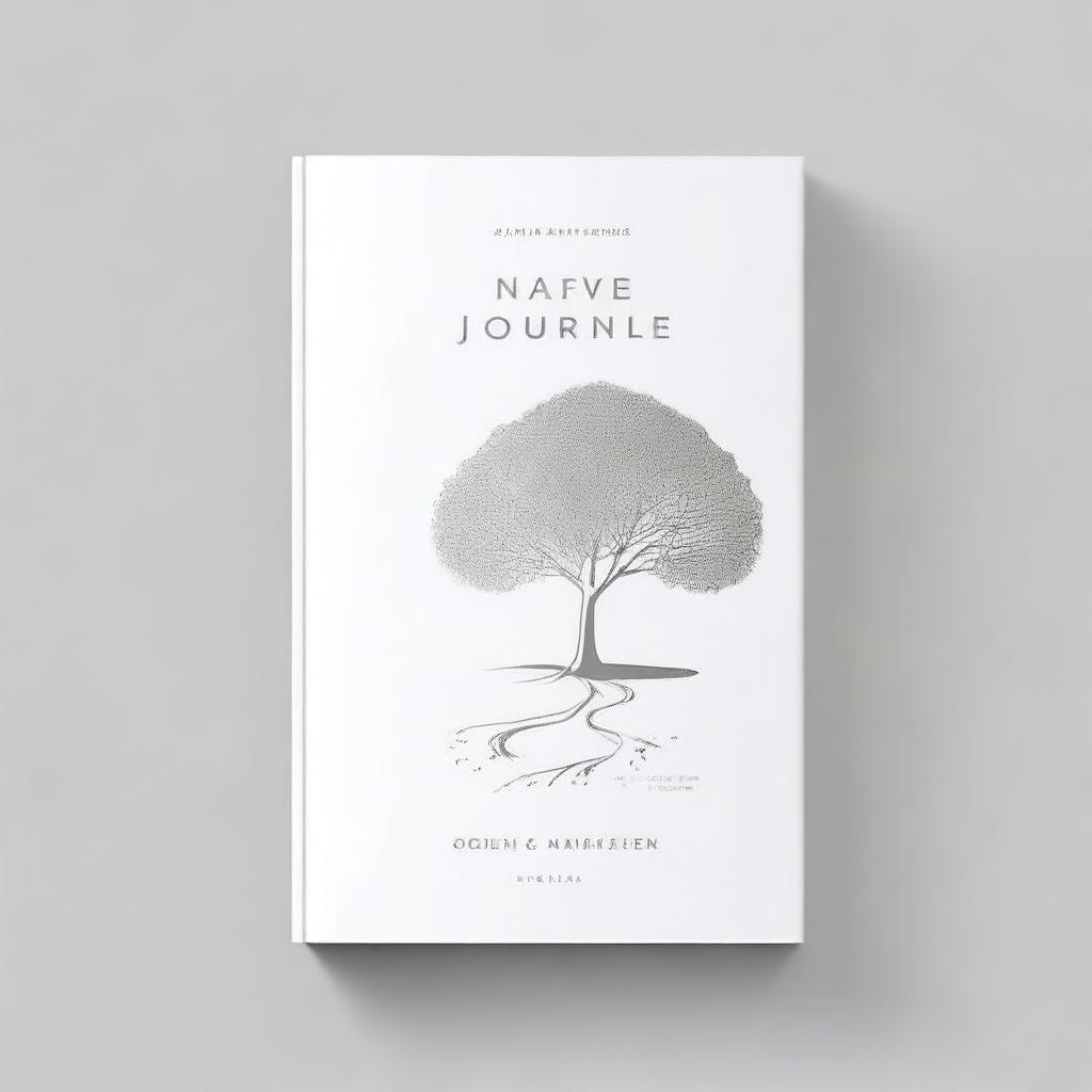 Book cover with a simple, silver foil outline of a path and a tree, symbolizing growth and progress