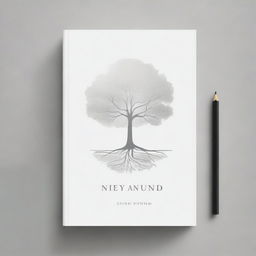 Book cover with a simple, silver foil outline of a path and a tree, symbolizing growth and progress