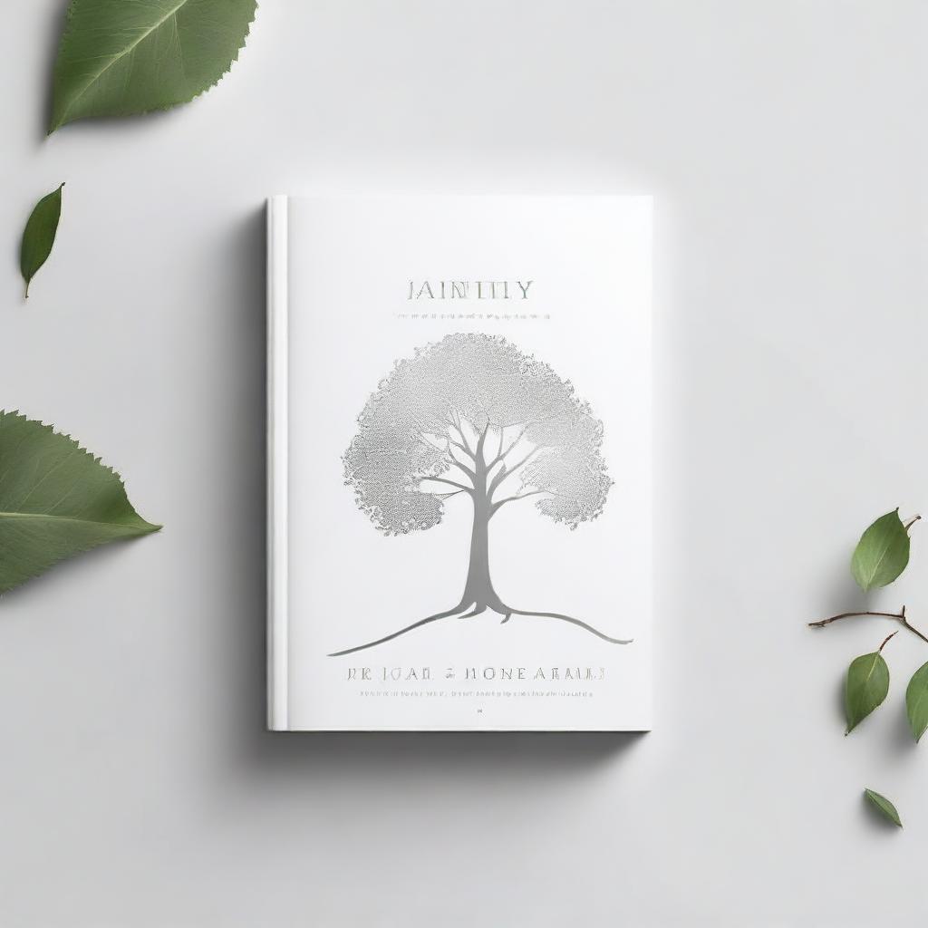 Book cover with a simple, silver foil outline of a path and a tree, symbolizing growth and progress