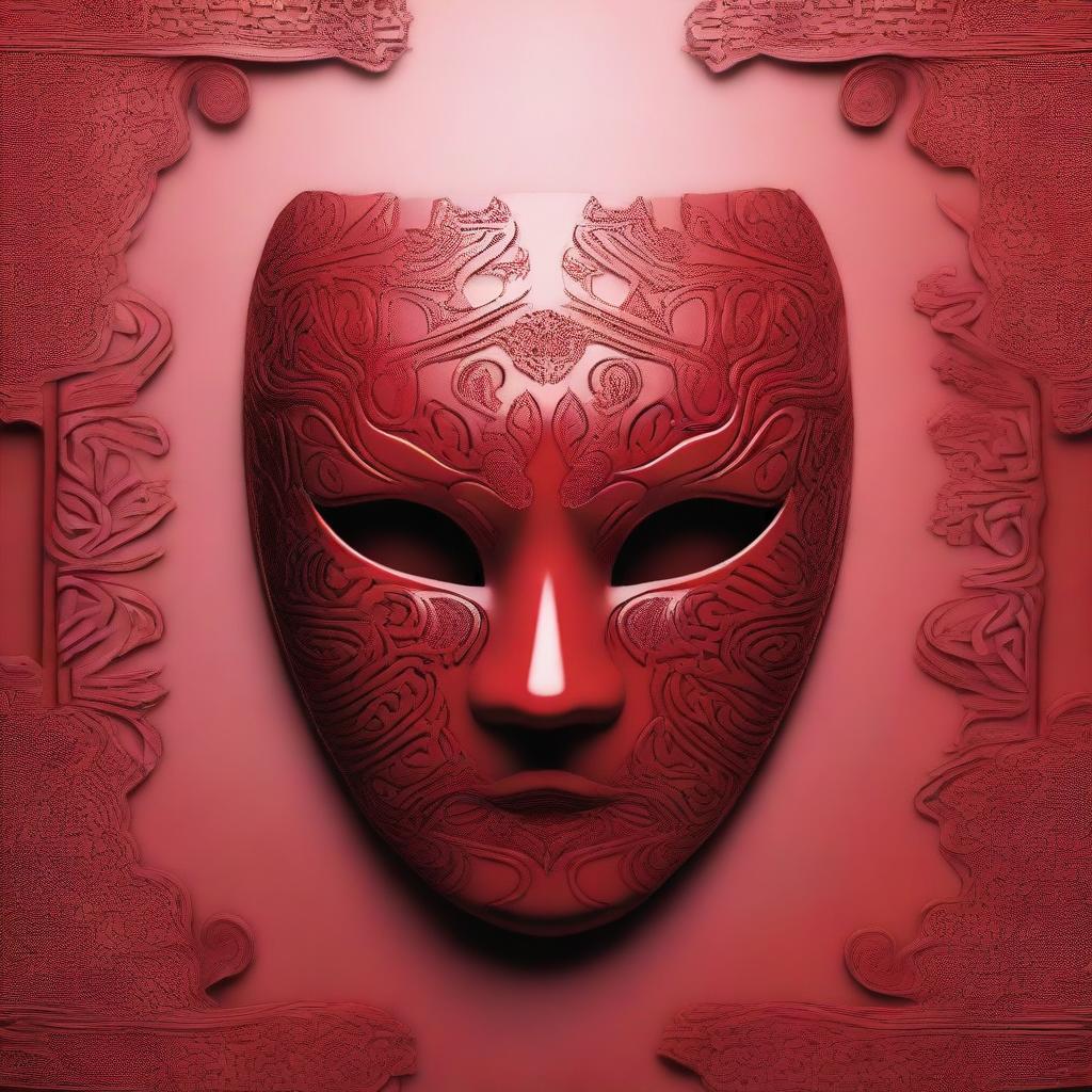 A detailed image of a red mask