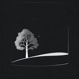 A simple, silver foil outline of a path and a tree, symbolizing growth and progress