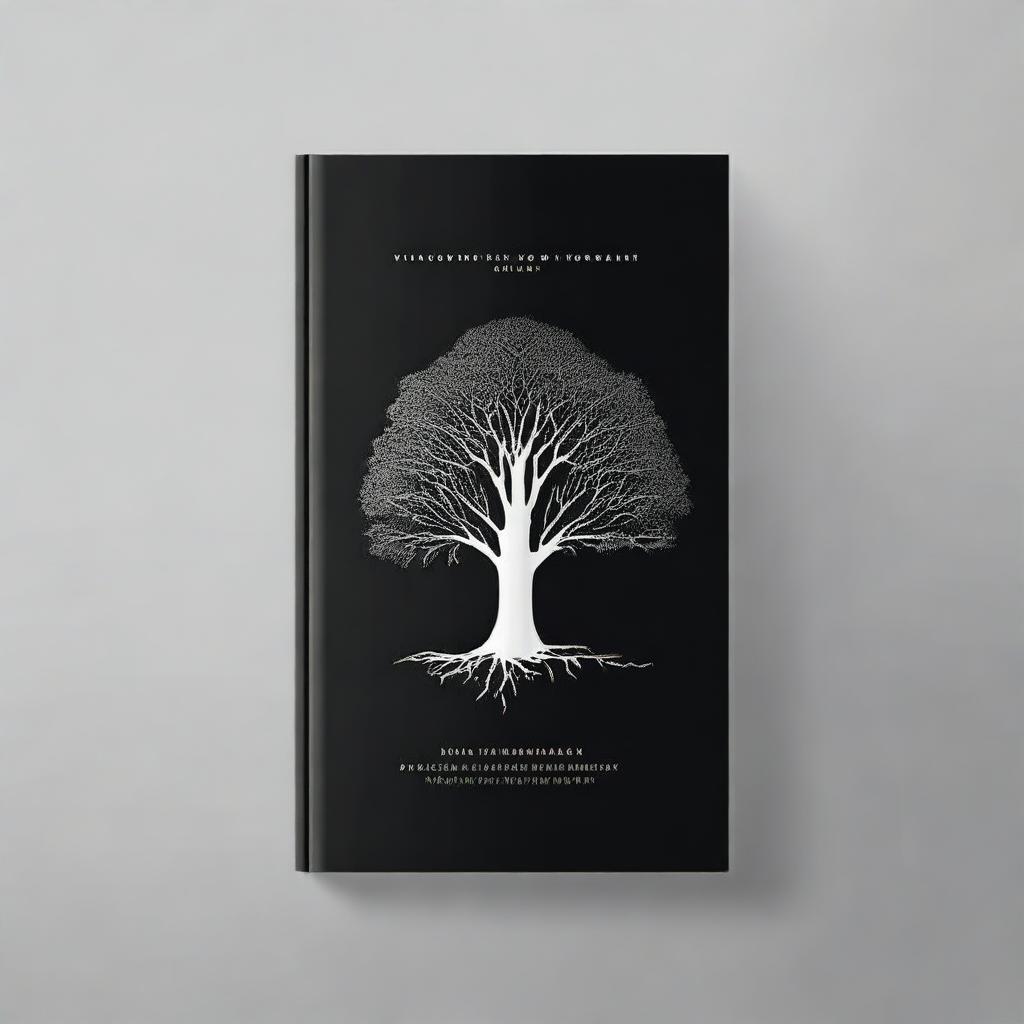 A simple book cover with a silver foil outline of a path and a tree, symbolizing growth and progress