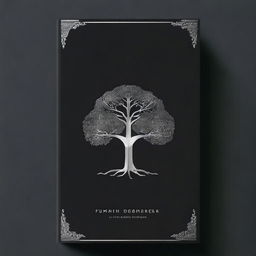 A simple book cover with a silver foil outline of a path and a tree, symbolizing growth and progress