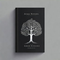 A simple book cover with a silver foil outline of a path and a tree, symbolizing growth and progress