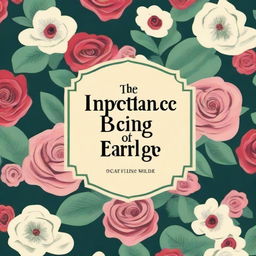 Create a book cover for 'The Importance of Being Earnest' by Oscar Wilde, set in 1985