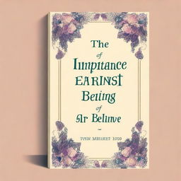 Create a book cover for 'The Importance of Being Earnest' set in 1985