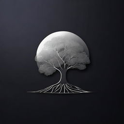 A simple, silver foil outline of a path and a tree, symbolizing growth and progress