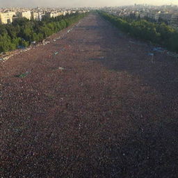 Millions of people gathering in Iran, standing proudly in the freedom square of Tehran, ready for a new revolution.