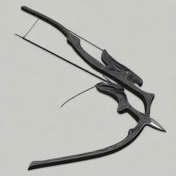 An archery bow made from black obsidian, designed for a mage slayer ranger character in a Dungeons & Dragons game