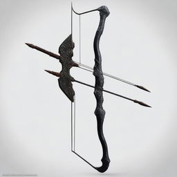 An archery bow crafted from black obsidian, designed for a mage slayer ranger character in a Dungeons & Dragons game