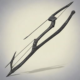 An archery bow crafted from black obsidian, designed for a mage slayer ranger character in a Dungeons & Dragons game