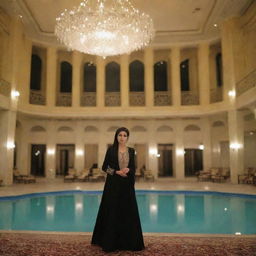 A 20-year-old Iranian girl proudly owning the world's largest hotel, named Narges Hotel.