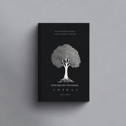 A simple book cover with a silver foil outline of a path and a tree, symbolizing growth and progress