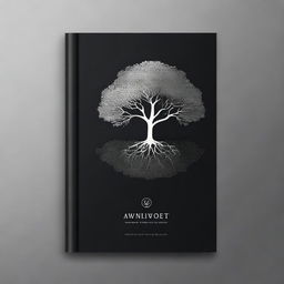 A simple book cover with a silver foil outline of a path and a tree, symbolizing growth and progress