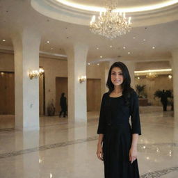 A 20-year-old Iranian girl proudly owning the world's largest hotel, named Narges Hotel.