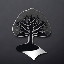 A simple, silver foil outline of a path leading to a tree, symbolizing growth and progress