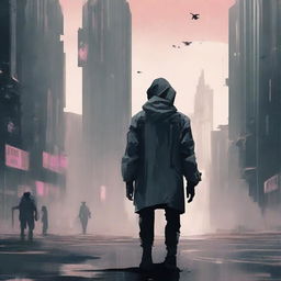 Create a back cover for a dystopian novel featuring AI characters