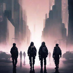 Create a back cover for a dystopian novel featuring AI characters