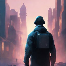 Create a back cover for a dystopian novel featuring AI characters