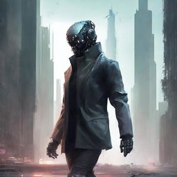 Create a back cover for a dystopian novel featuring AI characters