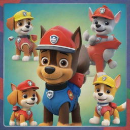 Adapt the existing Paw Patrol picture to create a fun-filled party invitation.