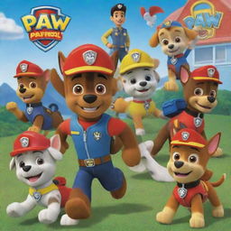 Adapt the existing Paw Patrol picture to create a fun-filled party invitation.