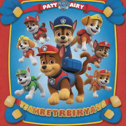 Transform the selected image in the gallery into a thrilling Paw Patrol-themed 7th birthday party invitation.