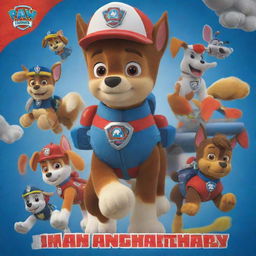 Transform the selected image in the gallery into a thrilling Paw Patrol-themed 7th birthday party invitation.